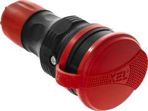 Plastrol Gniazdo pojedyncze z klapką hermetyczne IP44 rozbieralne, EXTREM; czarno-czerwone (W-01148) 6