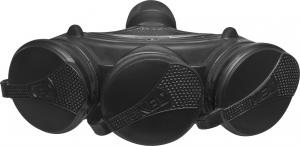 Plastrol Gniazdo trzykrotne z klapką hermetyczną; 3x2p+Z; IP54; EXTREM; rozberialne; czarny (W-01158) 2