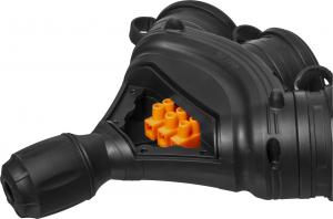 Plastrol Gniazdo trzykrotne z klapką hermetyczną; 3x2p+Z; IP54; EXTREM; rozberialne; czarny (W-01158) 6