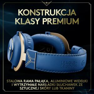 Słuchawki Logitech G Pro X League of Legends Niebieskie (981-001106) 2