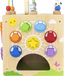 Viga Toys VIGA Activity Box Drewniane Edukacyjne Centrum Gier 5w1 kostka 13