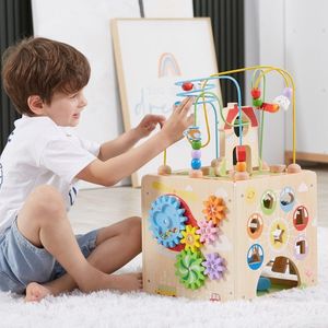 Viga Toys VIGA Activity Box Drewniane Edukacyjne Centrum Gier 5w1 kostka 2