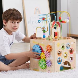 Viga Toys VIGA Activity Box Drewniane Edukacyjne Centrum Gier 5w1 kostka 4