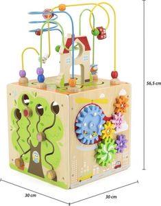 Viga Toys VIGA Activity Box Drewniane Edukacyjne Centrum Gier 5w1 kostka 7