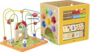 Viga Toys VIGA Activity Box Drewniane Edukacyjne Centrum Gier 5w1 kostka 8