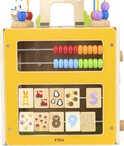 Viga Toys VIGA Activity Box Drewniane Edukacyjne Centrum Gier 5w1 kostka 10