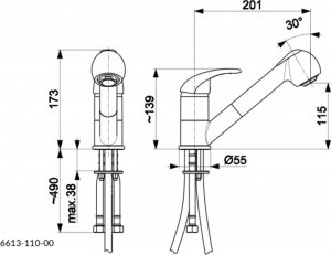Bateria kuchenna KFA Indria stojąca chrom (6613-110-00) 7