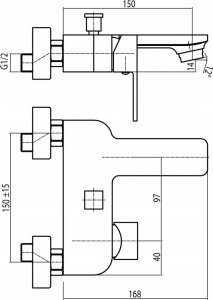 Bateria wannowa Valvex 2455810 BAT. LOFT GOLD WANNOWA BEZ NATRYSKU VALVEX // BV.2455810 3