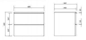 Cersanit S522-019 SZAFKA Z BLATEM VIRGO 60 BIAŁA UCHW CZARNY ZMONT. // CER.VIRGO-BLAT-60-BIAŁA-UCH-CZ 2