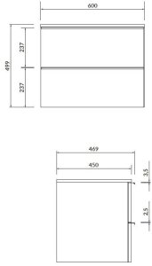 Cersanit S522-019 SZAFKA Z BLATEM VIRGO 60 BIAŁA UCHW CZARNY ZMONT. // CER.VIRGO-BLAT-60-BIAŁA-UCH-CZ 5