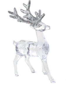 Dekoracja świąteczna Pepco  Zawieszka jeleń transparentny, brokatowe rogi (317464) 2