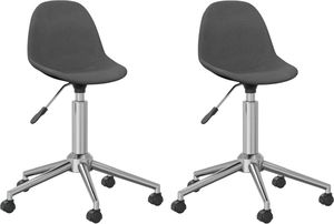vidaXL Obrotowe krzesła stołowe, 2 szt., ciemnoszare, obite tkaniną 1