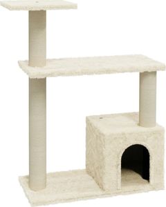 vidaXL Drapak dla kota ze słupkami sizalowymi, kremowy, 70 cm 2