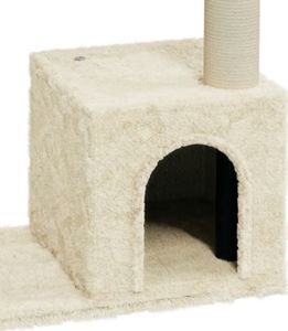 vidaXL Drapak dla kota ze słupkami sizalowymi, kremowy, 70 cm 5