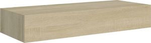 vidaXL Półka ścienna z szufladą, kolor dębu, 60 x 23,5 x 10 cm, MDF 2
