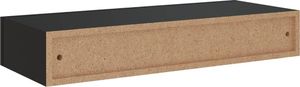 vidaXL Półki ścienne z szufladą, 2 szt., czarne, 60x23,5x10 cm, MDF 7