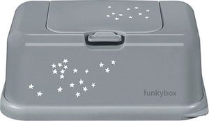 Funkybox Pojemnik na chusteczki, szary, małe gwiazdki 1