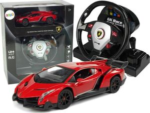 LeanToys Import LEANToys Auto Zdalnie Sterowane Lamborghini Veneno Czerwony 2,4 G Pilot Kierownica Dźwięk Światła 1:24 1