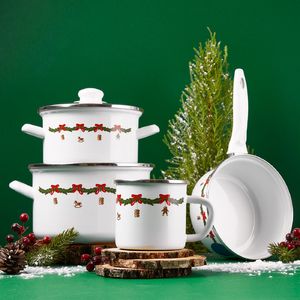 Emalia Pleszew Rondel emaliowany świąteczny Emalia Polska Pleszew Santa Love 16 cm 1,3 l 2