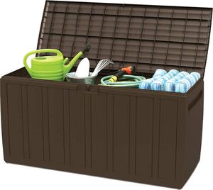 Skrzynia ogrodowa vidaXL 270 l Brąz 3