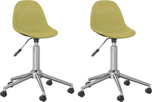 vidaXL Obrotowe krzesła stołowe, 2 szt., zielone, obite tkaniną 1