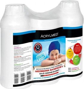 Acrylmed Zestaw Basenowy - Duży 3 x 1 l (Calcid pH Minus + Extra Chlor + Aqua Biocyd G-1) 1