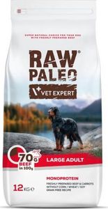 VetExpert Raw Paleo karma la dorosłych psów, dużych ras, z wołowiną 12kg 1