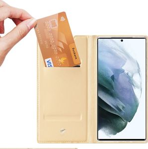 Dux Ducis Skin Pro kabura etui pokrowiec z klapką Samsung Galaxy S22 Ultra złoty 2