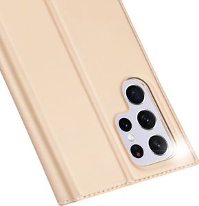 Dux Ducis Skin Pro kabura etui pokrowiec z klapką Samsung Galaxy S22 Ultra złoty 3