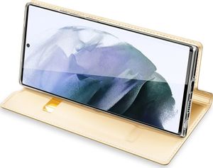Dux Ducis Skin Pro kabura etui pokrowiec z klapką Samsung Galaxy S22 Ultra złoty 4