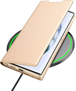 Dux Ducis Skin Pro kabura etui pokrowiec z klapką Samsung Galaxy S22 Ultra złoty 6