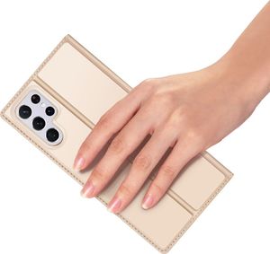 Dux Ducis Skin Pro kabura etui pokrowiec z klapką Samsung Galaxy S22 Ultra złoty 7