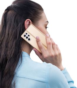 Dux Ducis Skin Pro kabura etui pokrowiec z klapką Samsung Galaxy S22 Ultra złoty 9