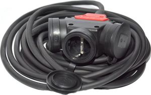 Hilark Przedłużacz gumowy H07RN-F 3x2,5 mm OnPD wtyczka i trojnik SCHUKO 2m 1