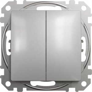 Schneider Electric Sedna Design, Przycisk podwójny, srebrne aluminium 1