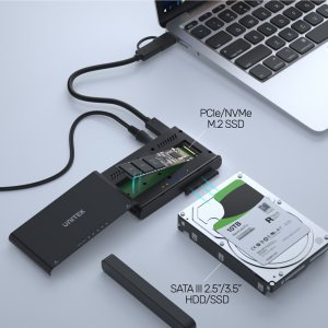 Kieszeń Unitek M.2 NVMe, 2.5"/3.5" SATA - USB-C 3.2 Gen 2 (S1222A) 3