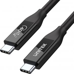 Kabel USB Unitek USB-C - USB-C 0.8 m Czarny (C14100BK-0.8M) 1
