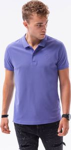 Ombre Koszulka męska polo klasyczna bawełniana S1374 - fioletowa S 1