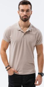 Ombre Koszulka męska polo klasyczna bawełniana S1374 - ciepłoszara XL 1