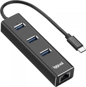 HUB USB Iggual 1x RJ-45  + 3x USB-A 3.1 Gen1 1