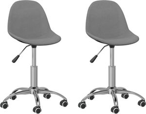 vidaXL Obrotowe krzesła stołowe, 2 szt., jasnoszare, obite tkaniną 1