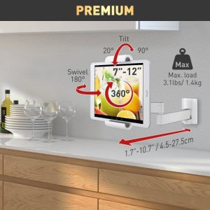 Uchwyt Barkan Uchwyt do Tabletu 7-12" Obrotowy Ścienny Podszafkowy Regulacja	 3