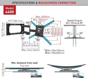 Barkan Uchwyt ścienny 4400 32'' - 80'' 3