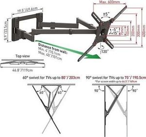 Barkan Uchwyt ścienny BM464XL 13'' - 80'' 4