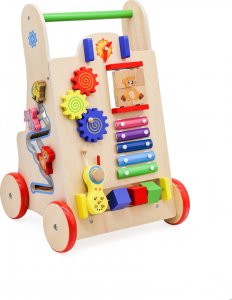 Pchacz chodzik drewniany kostka edukacyjna 6w1 2