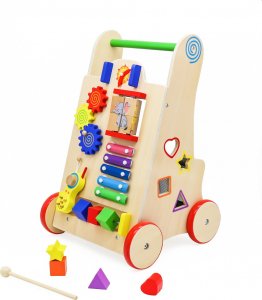 Pchacz chodzik drewniany kostka edukacyjna 6w1 4