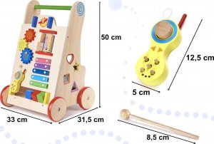 Pchacz chodzik drewniany kostka edukacyjna 6w1 8