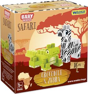 Wader Baby Blocks Safari Krokodyl i Zebra (41501) 1
