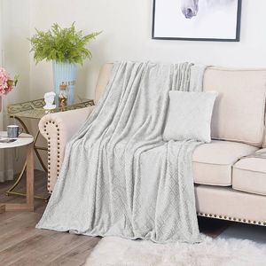 Collection Koc 200 x 220 Mikrofibra Tłoczona Romby2 Srebrny 2