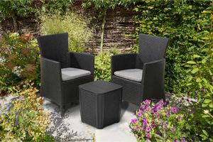 Allibert Allibert Zestaw mebli ogrodowych Iowa, 3 części, grafitowy 2